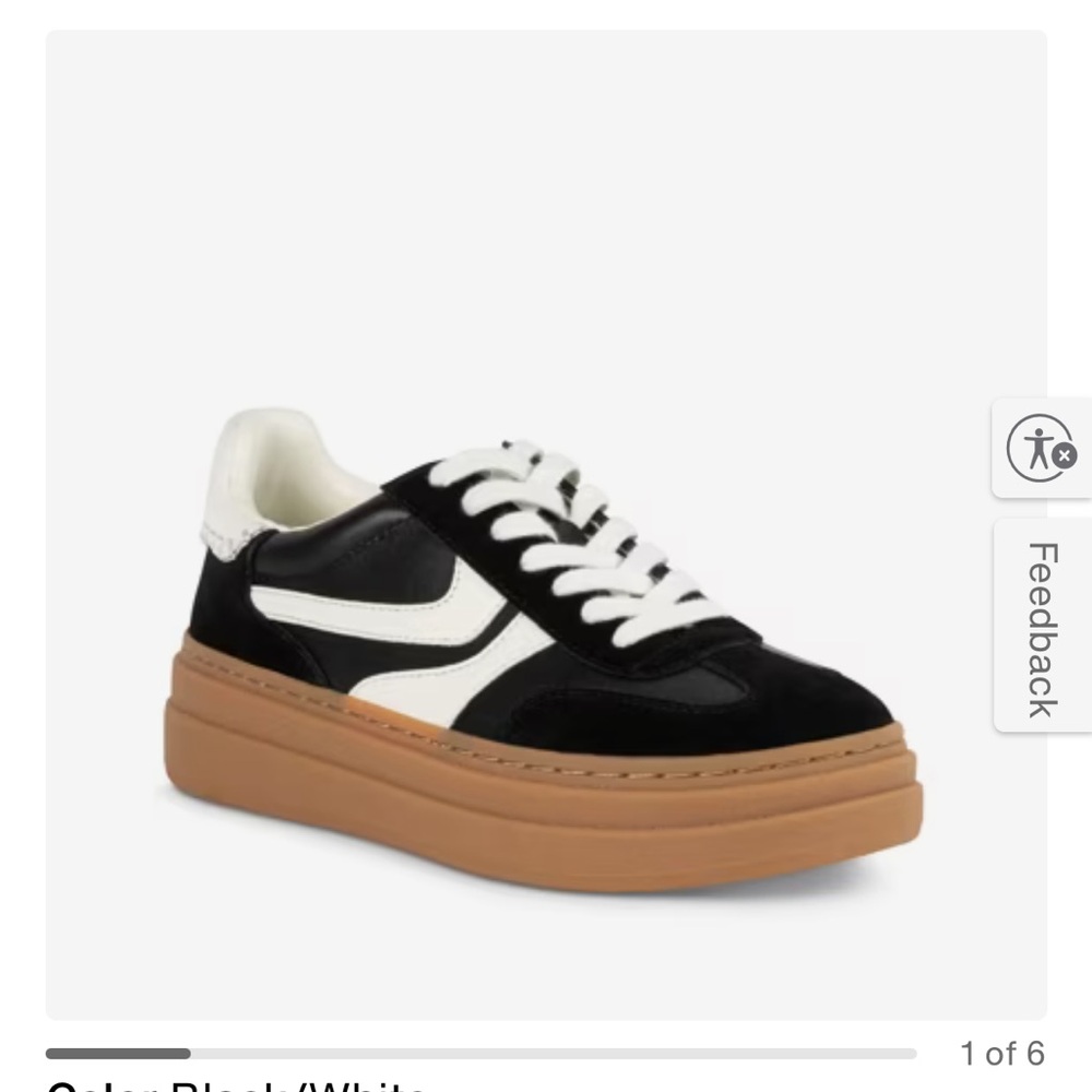 Steve Madden Black and White Sneakers with Brown Sole